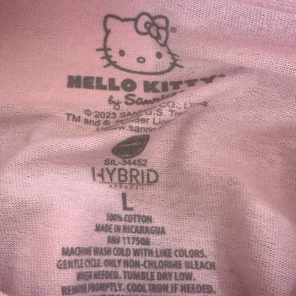 Sanrio Hello Kitty Pink and Red Short Sleeve Tee Size Large